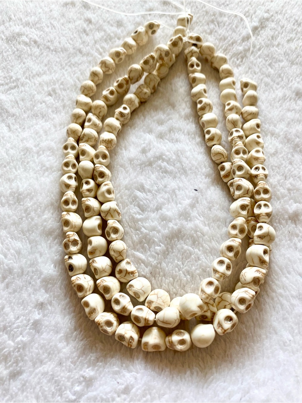 Cream resin skull beads jewelry craft supply